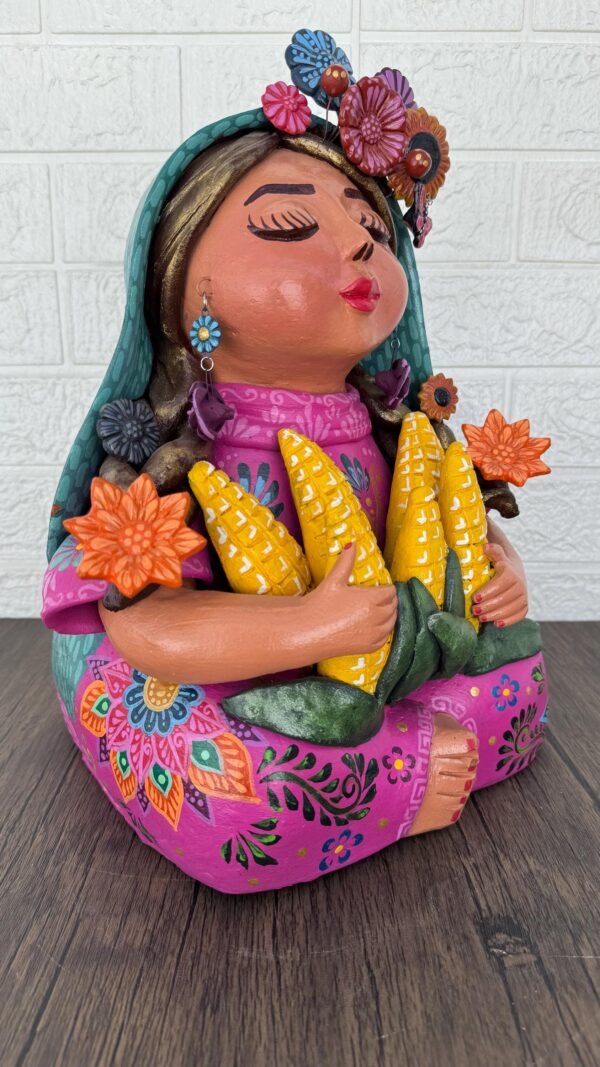 Pachamama Handmade Sculpture – Mexican Mother Earth Art, Colorful Clay Figurine, Spiritual Decor, Indigenous Folk Art, Home Decor Metepec - Image 4