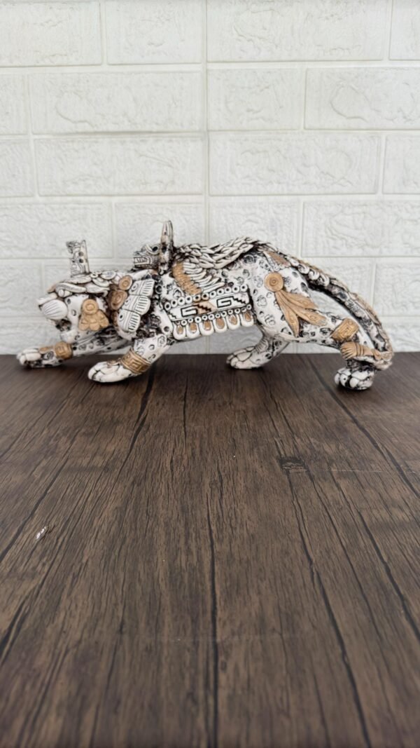 Mexican Jaguar Figurine Handcrafted Resin Carving, Wildlife-inspired Art, Collectible Animal Statue, Folk Art Decor - Image 3