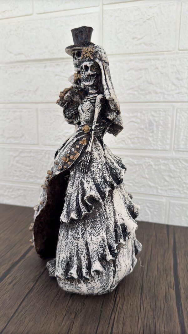 Couple Catrina, Dia De Los Muertos - Day Of The Dead, Human Skeleton, Mexican Catrina, Skull Sculpture,  Catrina Skeleton Figurine Ofrenda - Image 3