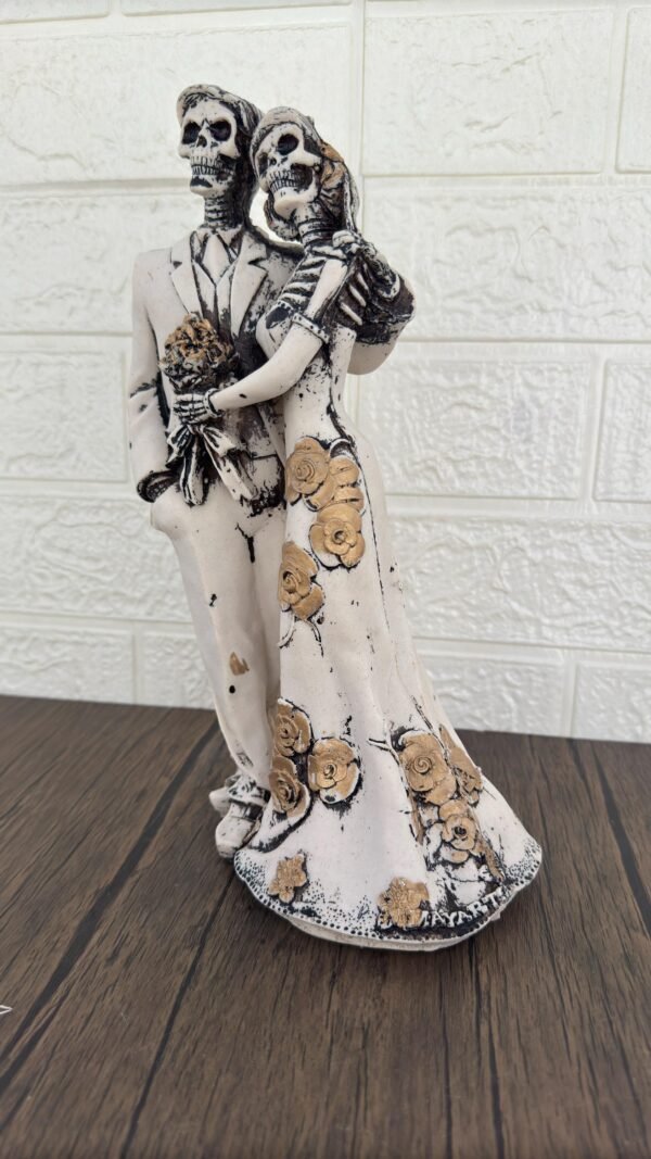 Couple Catrina, Dia De Los Muertos - Day Of The Dead, Human Skeleton, Mexican Catrina, Skull Sculpture,  Catrina Skeleton Figurine Ofrenda - Image 3