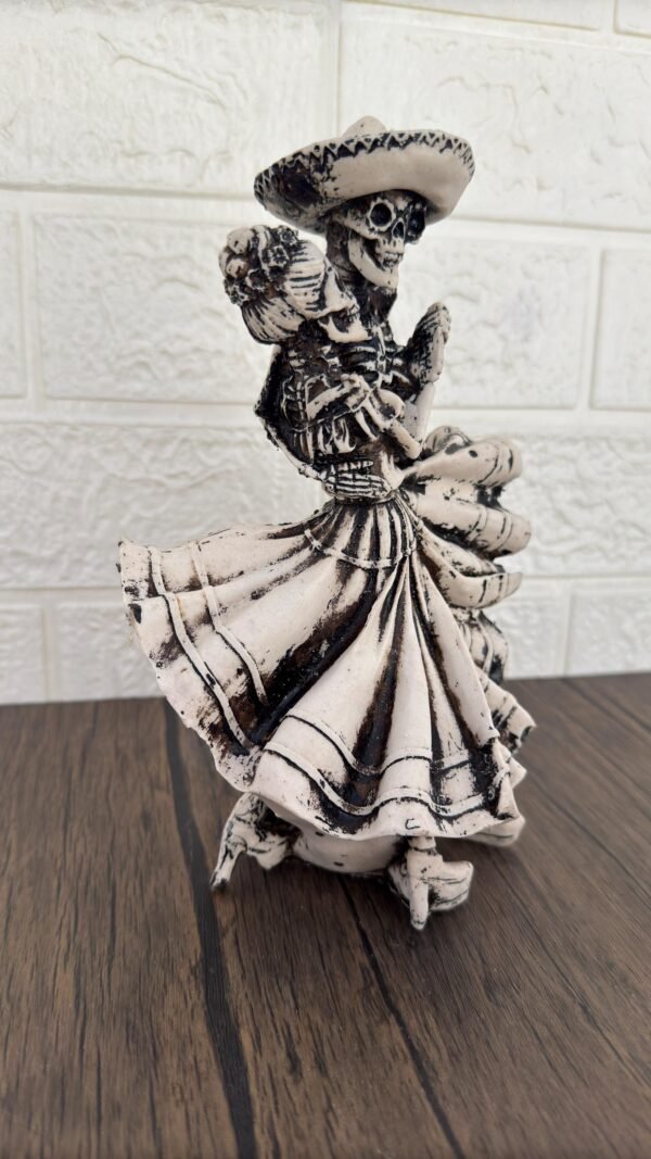 Couple Catrina, Dia De Los Muertos - Day Of The Dead, Human Skeleton, Mexican Catrina, Skull Sculpture,  Catrina Skeleton Figurine Ofrenda - Image 3