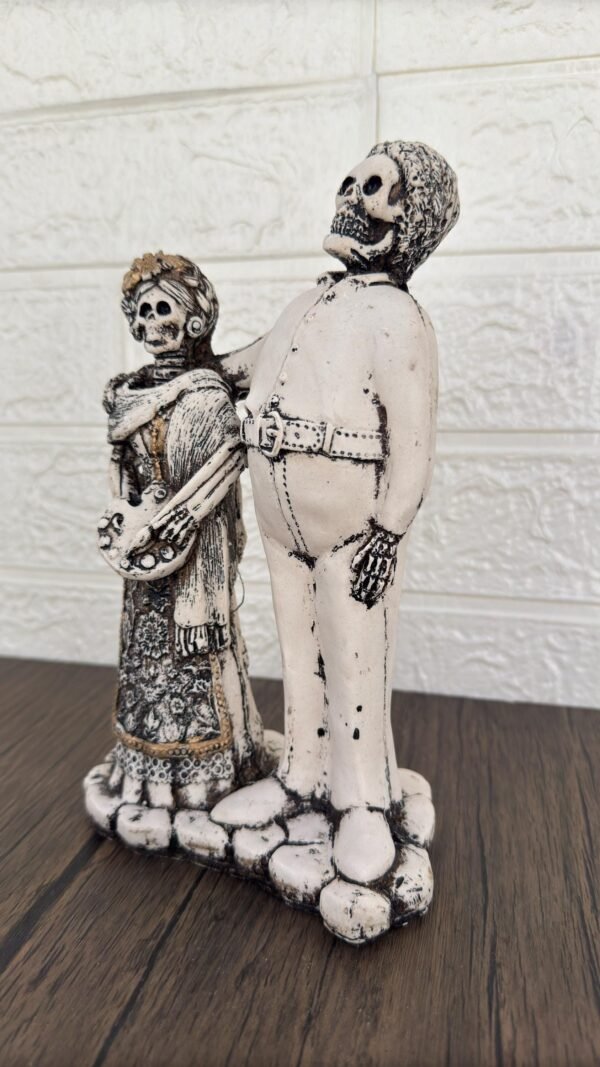 Frida y Diego Rivera Statue Couple Catrina, Dia De Los Muertos - Day Of The Dead, Human Skeleton,Skull Sculpture Skeleton Figurine Ofrenda - Image 3