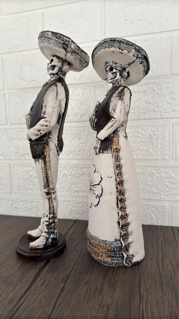 Couple (2) Catrina, Dia De Los Muertos - Day Of The Dead, Human Skeleton, Mexican Catrina Skull Sculpture, Catrina Skeleton Figurine Ofrenda - Image 3