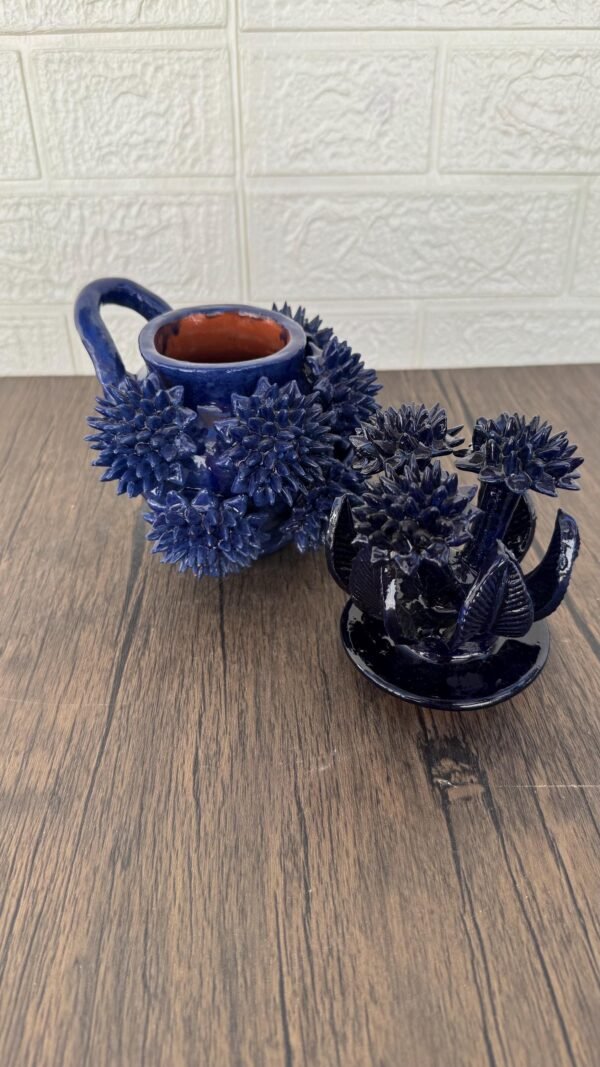 Mexican pottery, Pineapple decor, Mexican decoration, Pineapple sculpture, Glazed clay pineapple, Pottery from Michoacan - Image 4