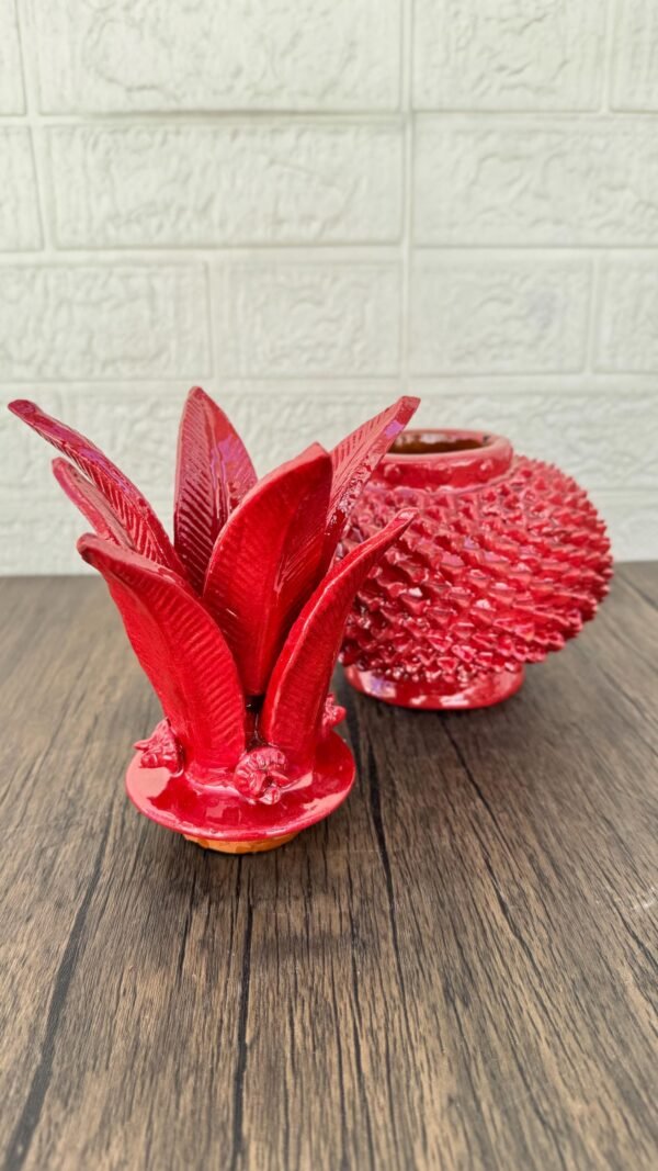 Mexican pottery, Pineapple decor, Mexican decoration, Pineapple sculpture, Glazed clay pineapple, Pottery from Michoacan - Image 3