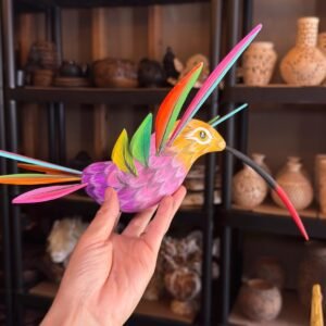 Large Hummingbird Oaxaca Statue Mexican Folk Art Alebrije Sculpture, Wooden  Decoration Figure, Made Of Wood And Carved By Hand 15” Long