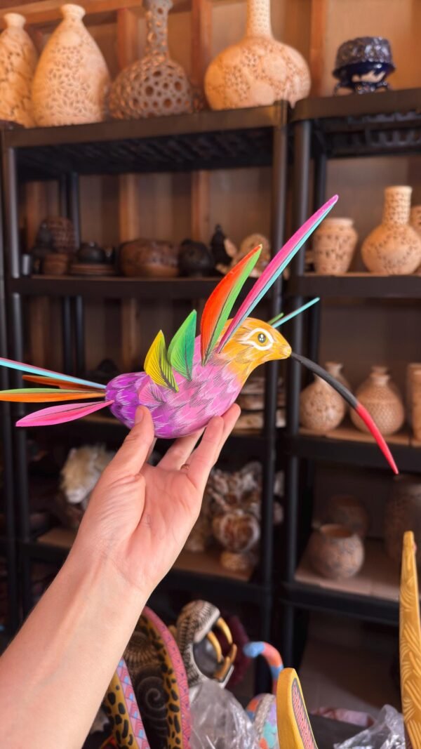 Large Hummingbird Oaxaca Statue Mexican Folk Art Alebrije Sculpture, Wooden  Decoration Figure, Made Of Wood And Carved By Hand 15” Long