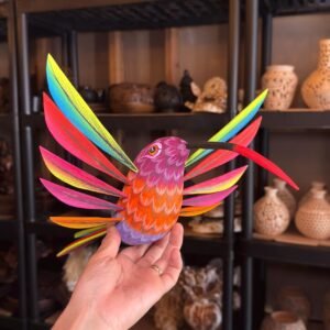 Large Hummingbird Oaxaca Statue Mexican Folk Art Alebrije Sculpture, Wooden  Decoration Figure, Made Of Wood And Carved By Hand 15” Long