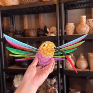 Large Hummingbird Oaxaca Statue Mexican Folk Art Alebrije Sculpture, Wooden  Decoration Figure, Made Of Wood And Carved By Hand 15” Long