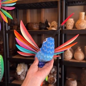 Large Hummingbird Oaxaca Statue Mexican Folk Art Alebrije Sculpture, Wooden  Decoration Figure, Made Of Wood And Carved By Hand 15” Long