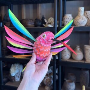 Large Hummingbird Oaxaca Statue Mexican Folk Art Alebrije Sculpture, Wooden  Decoration Figure, Made Of Wood And Carved By Hand 15” Long