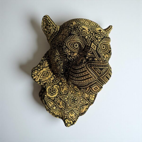 Jaguar Statue  Huichol Sculpture Of Mexican Folk Art, Panther Wixarika As A Mexican Decorative Figure , Made Of Resin, Beads We “Customize” - Image 2