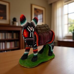 Handmade Huichol Beaded Donkey from Nayarit, Mexico – Burrito Colorful Mexican Folk Art Crucifix Made Of Resin And Beads