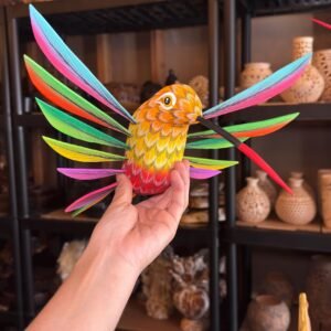 Large Hummingbird Oaxaca Statue Mexican Folk Art Alebrije Sculpture, Wooden  Decoration Figure, Made Of Wood And Carved By Hand 15” Long