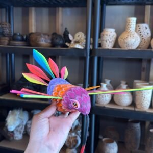 Large Hummingbird Oaxaca Statue Mexican Folk Art Alebrije Sculpture, Wooden  Decoration Figure, Made Of Wood And Carved By Hand 15” Long