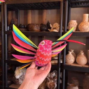 Large Hummingbird Oaxaca Statue Mexican Folk Art Alebrije Sculpture, Wooden  Decoration Figure, Made Of Wood And Carved By Hand 15” Long