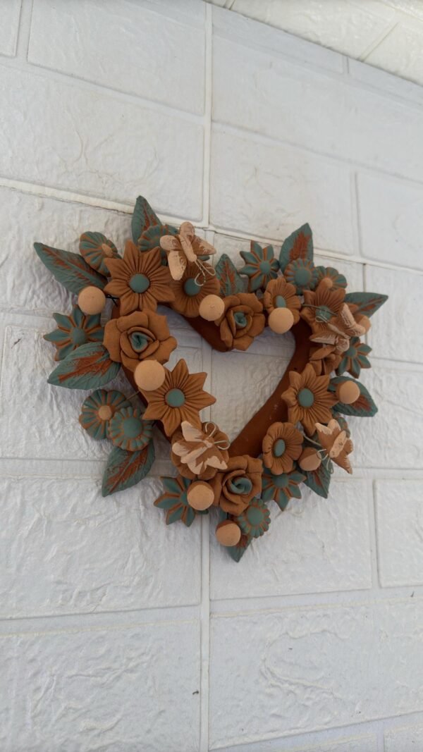 Filigrana Clay Heart Wall Hanging Ornament Artistic  Oaxaca México By Artisans Handmade Crafts, Home Decor Folk Art,  Pastillaje Technique - Image 2