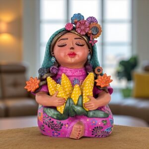 Pachamama Handmade Sculpture – Mexican Mother Earth Art, Colorful Clay Figurine, Spiritual Decor, Indigenous Folk Art, Home Decor Metepec