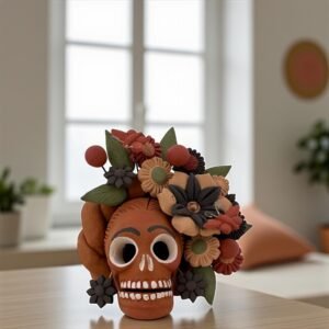 Pigment Clay Skull Día De Los Muertos Frida Artistic  Oaxaca México By Artisans Handmade Crafts, Home Decor Folk Art,  Pigmentos Naturales