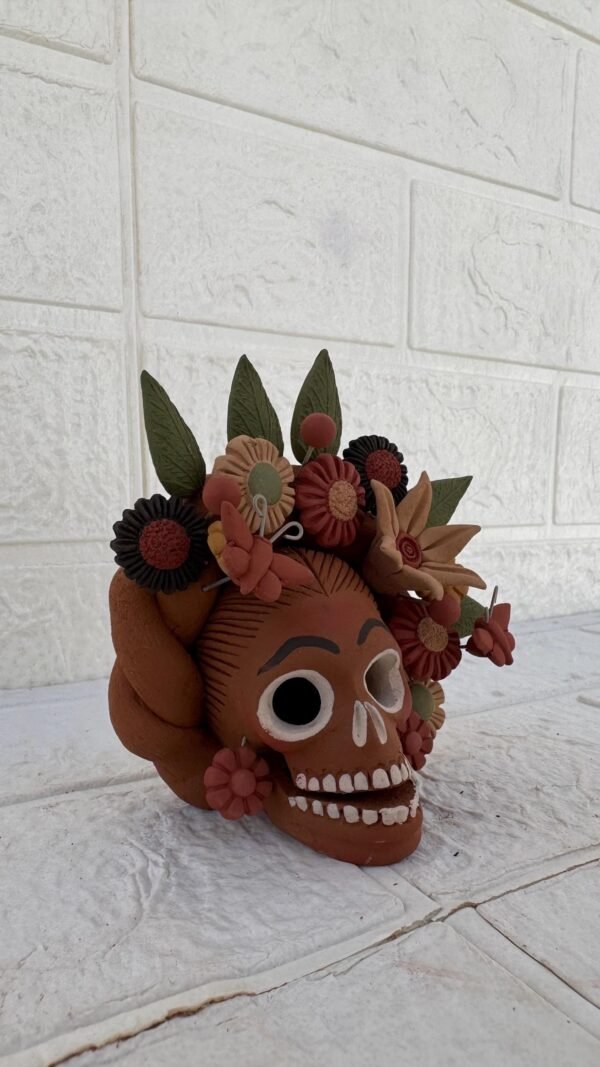 Pigment Clay Skull Día De Los Muertos Frida Artistic  Oaxaca México By Artisans Handmade Crafts, Home Decor Folk Art,  Pigmentos Naturales - Image 2