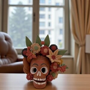 Pigment Clay Skull Día De Los Muertos Frida Artistic  Oaxaca México By Artisans Handmade Crafts, Home Decor Folk Art,  Pigmentos Naturales