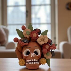Pigment Clay Skull Día De Los Muertos Frida Artistic  Oaxaca México By Artisans Handmade Crafts, Home Decor Folk Art,  Pigmentos Naturales