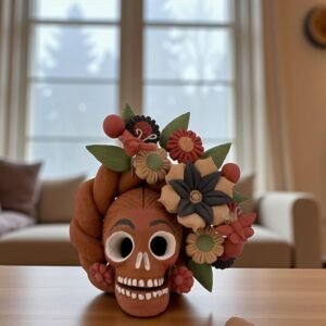 Pigment Clay Skull Día De Los Muertos Frida Artistic  Oaxaca México By Artisans Handmade Crafts, Home Decor Folk Art,  Pigmentos Naturales