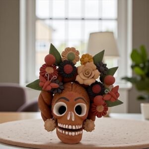 Pigment Clay Skull Día De Los Muertos Frida Artistic  Oaxaca México By Artisans Handmade Crafts, Home Decor Folk Art,  Pigmentos Naturales