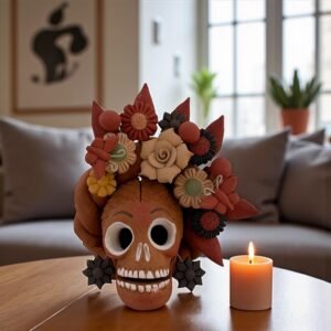 Pigment Clay Skull Día De Los Muertos Frida Artistic  Oaxaca México By Artisans Handmade Crafts, Home Decor Folk Art,  Pigmentos Naturales