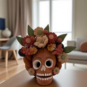 Pigment Clay Skull Día De Los Muertos Frida Artistic  Oaxaca México By Artisans Handmade Crafts, Home Decor Folk Art,  Pigmentos Naturales