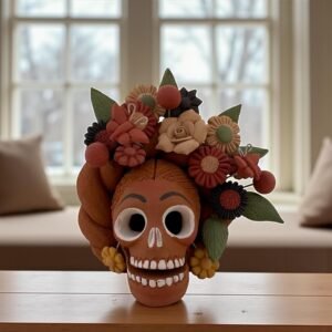 Pigment Clay Skull Día De Los Muertos Frida Artistic  Oaxaca México By Artisans Handmade Crafts, Home Decor Folk Art,  Pigmentos Naturales