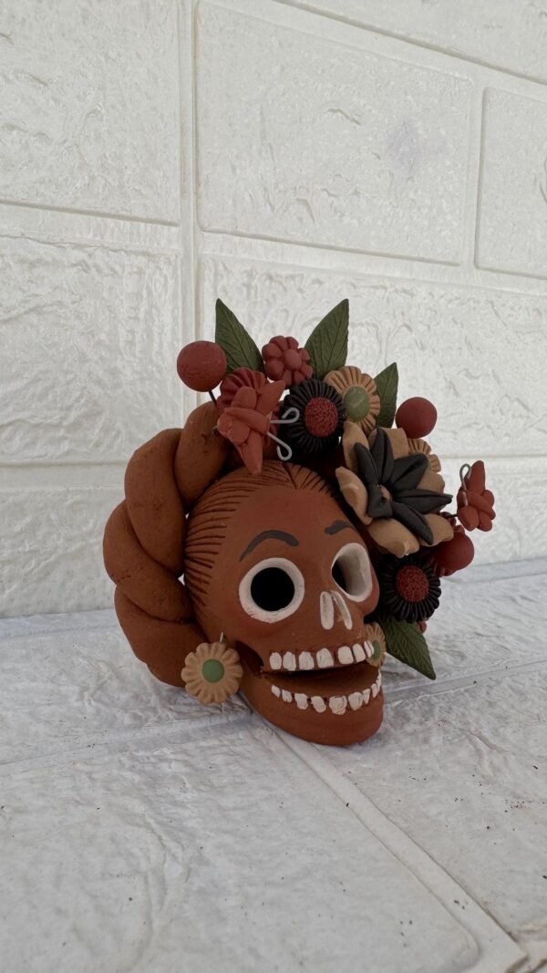 Pigment Clay Skull Día De Los Muertos Frida Artistic  Oaxaca México By Artisans Handmade Crafts, Home Decor Folk Art,  Pigmentos Naturales - Image 2