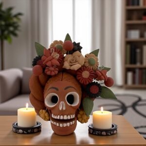 Pigment Clay Skull Día De Los Muertos Frida Artistic  Oaxaca México By Artisans Handmade Crafts, Home Decor Folk Art,  Pigmentos Naturales