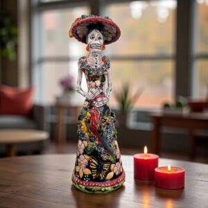 Catrina Handmade Talavera Day of the Dead  Colorful Ceramic Folk Art from Puebla, Mexico Día de los Muertos Skeleton Figurine Wedding Gift