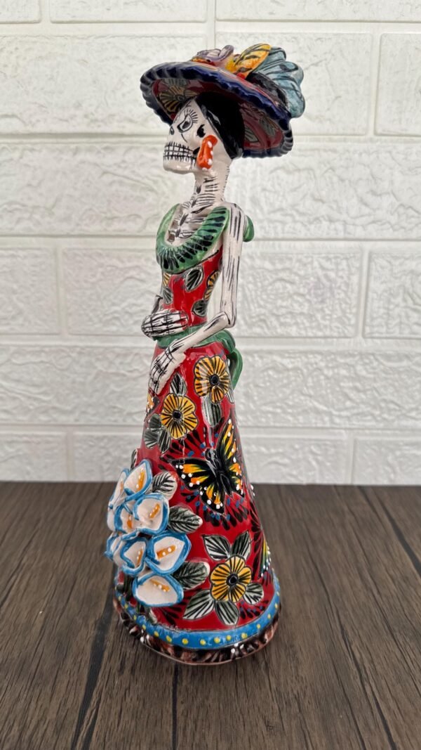 Catrina Handmade Talavera Day of the Dead  Colorful Ceramic Folk Art from Puebla, Mexico Día de los Muertos Skeleton Figurine Wedding Gift - Image 2
