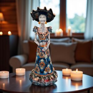 Catrina Handmade Talavera Day of the Dead  Colorful Ceramic Folk Art from Puebla, Mexico Día de los Muertos Skeleton Figurine Wedding Gift