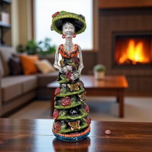 Catrina Handmade Talavera Day of the Dead  Colorful Ceramic Folk Art from Puebla, Mexico Día de los Muertos Skeleton Figurine Wedding Gift