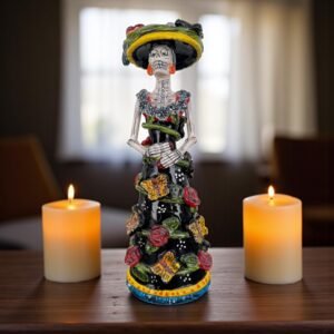 Catrina Handmade Talavera Day of the Dead  Colorful Ceramic Folk Art from Puebla, Mexico Día de los Muertos Skeleton Figurine Wedding Gift