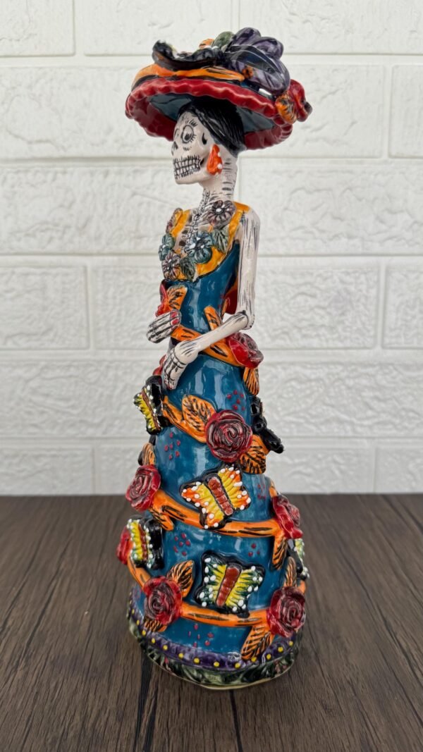 Catrina Handmade Talavera Day of the Dead  Colorful Ceramic Folk Art from Puebla, Mexico Día de los Muertos Skeleton Figurine Wedding Gift - Image 2