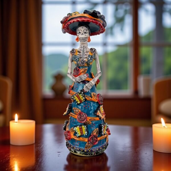 Catrina Handmade Talavera Day of the Dead  Colorful Ceramic Folk Art from Puebla, Mexico Día de los Muertos Skeleton Figurine Wedding Gift