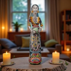 Catrina Handmade Talavera Day of the Dead  Colorful Ceramic Folk Art from Puebla, Mexico Día de los Muertos Skeleton Figurine Wedding Gift