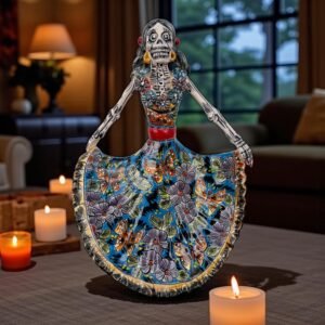 Catrina Handmade Talavera Day of the Dead  Colorful Ceramic Folk Art from Puebla, Mexico Día de los Muertos Skeleton Figurine Wedding Gift