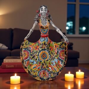 Catrina Handmade Talavera Day of the Dead  Colorful Ceramic Folk Art from Puebla, Mexico Día de los Muertos Skeleton Figurine Wedding Gift