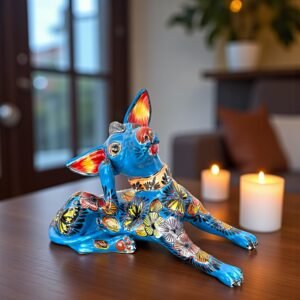 Talavera Xoloitzcuintle, Ceramic dog, Talavera Pottery, Authentic Puebla Mexico Pottery, Xolo Statue, Dog Sculpture Xoloitzcuintle