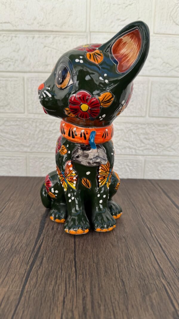 Talavera Cat, Ceramic Cat, Talavera Pottery, Puebla Mexican Pottery, Cat Statue, Cat Sculpture Figurine Hand Painted Artisans - Image 2