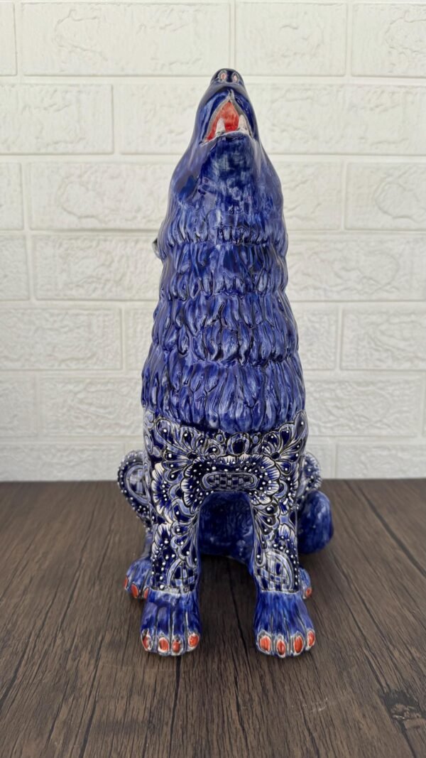 Talavera Wolf, Puebla Mexico,  Ceramic , Talavera pottery, Mexican pottery, Wolf statue, Dog sculpture - Image 2