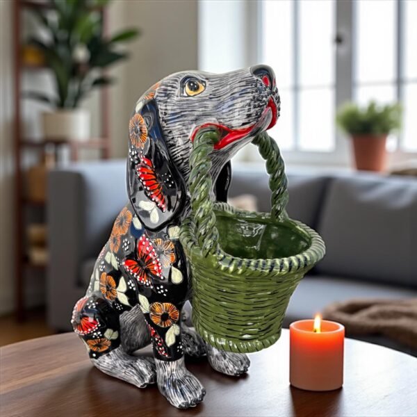 Talavera Dalmatian Dog Sculpture  Ceramic Dog, Talavera Pottery, Puebla Mexican Pottery, Cocker Spaniel Statue Handmade And Hand Painted Pot