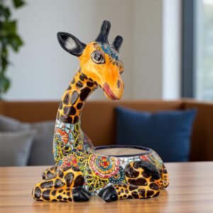 Large Giraffe Pot Planter  Talavera Colorful  Figurine  Ceramic Pottery Artisan Hand Painted  Decor Vibrant Folk Art from Puebla  Decor