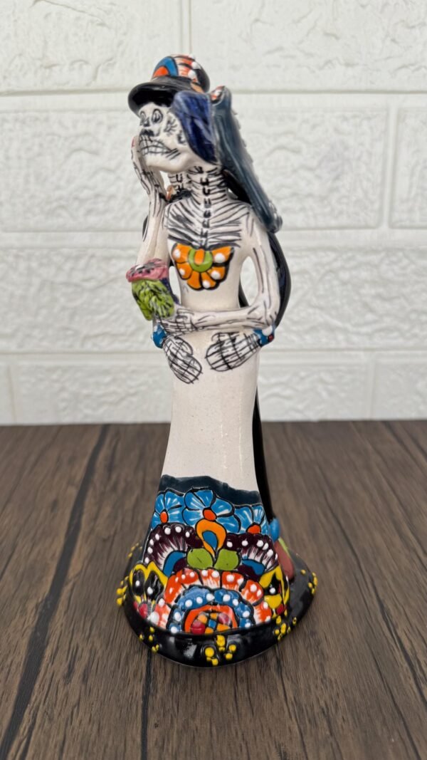 Catrina Handmade Talavera Day of the Dead  Colorful Ceramic Folk Art from Puebla, Mexico Día de los Muertos Skeleton Figurine Wedding Gift - Image 2