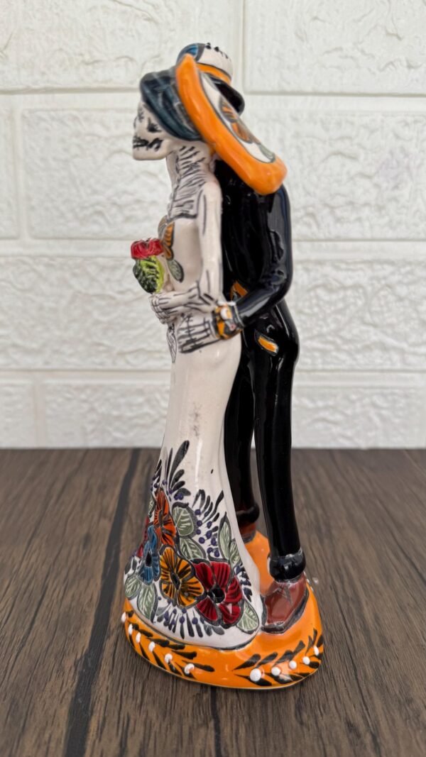 Catrina Handmade Talavera Day of the Dead  Colorful Ceramic Folk Art from Puebla, Mexico Día de los Muertos Skeleton Figurine Wedding Gift - Image 2